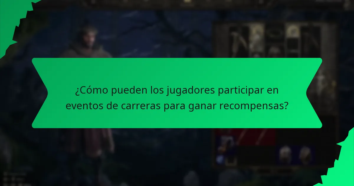 ¿Qué efectos proporcionan las recompensas por participar en eventos de carreras?