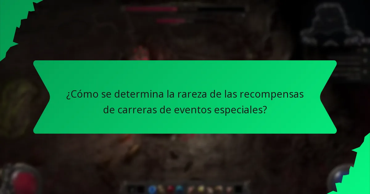 ¿Qué colores están asociados con las recompensas de carreras de eventos especiales?
