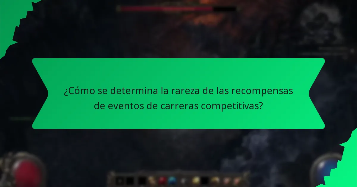 ¿Cómo se determina la rareza de las recompensas de eventos de carreras competitivas?