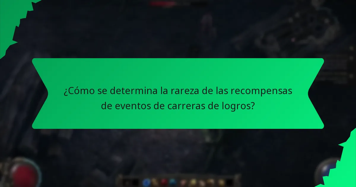 ¿Cómo se determina la rareza de las recompensas de eventos de carreras de logros?