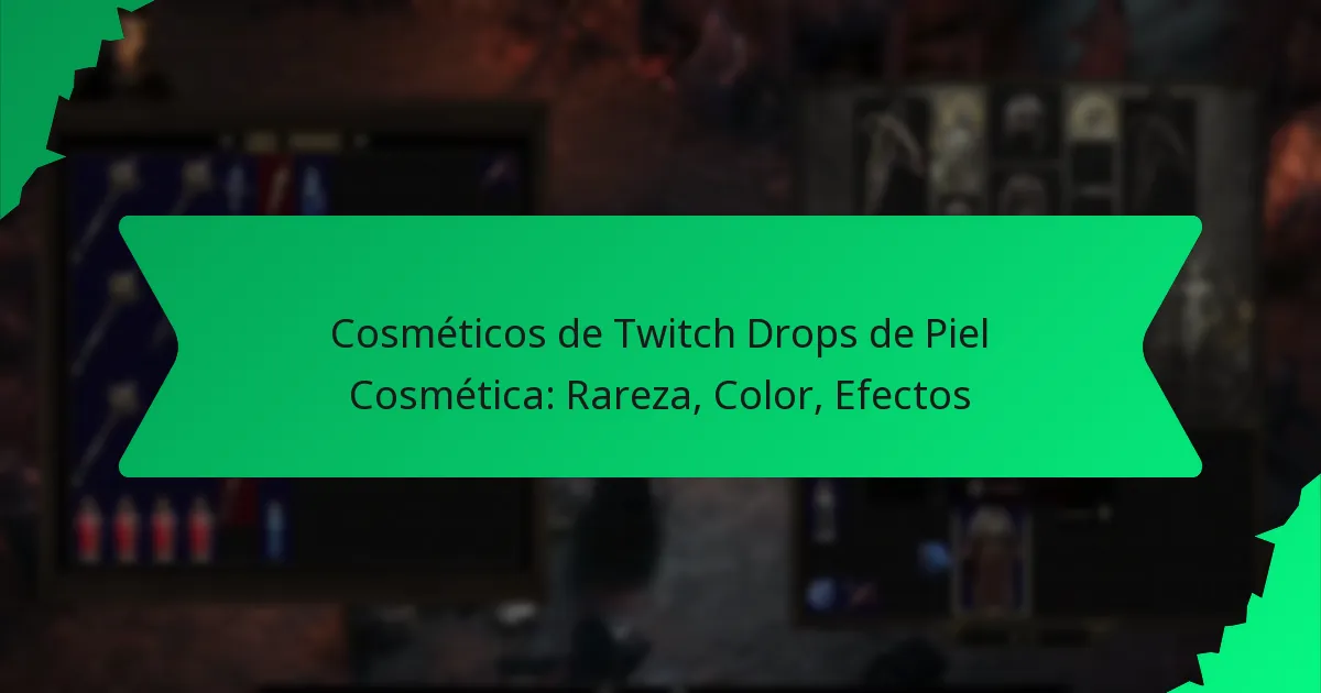 Cosméticos de Twitch Drops de Piel Cosmética: Rareza, Color, Efectos