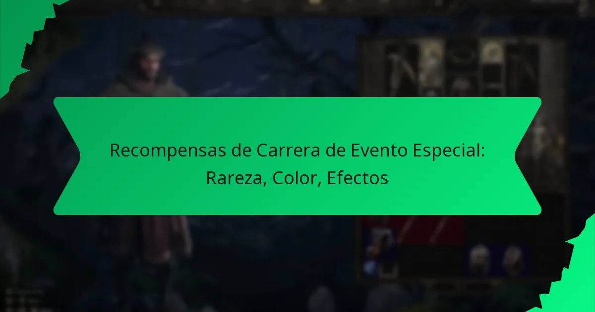 Recompensas de Carrera de Evento Especial: Rareza, Color, Efectos