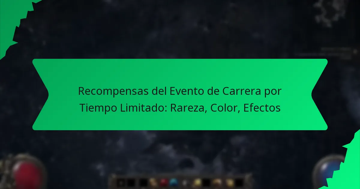 Recompensas del Evento de Carrera por Tiempo Limitado: Rareza, Color, Efectos